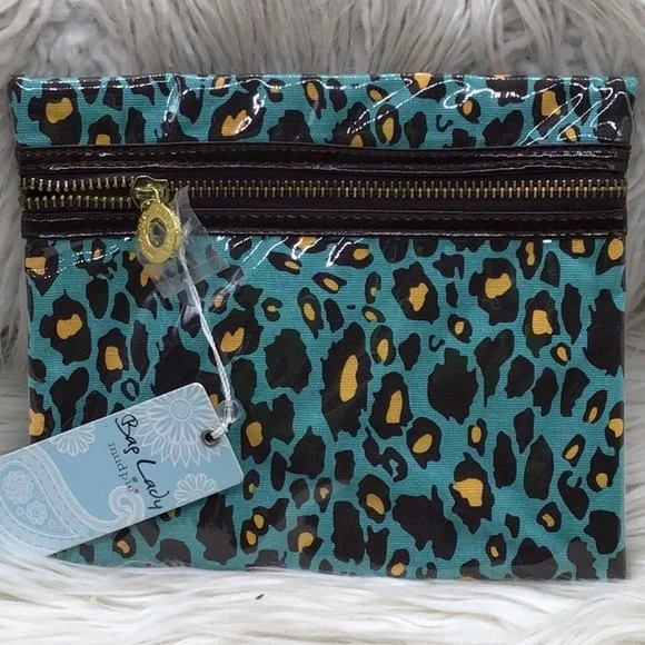 🌼3/$13🌼BUNDLE DEAL! Mud pie Turquoise/Brown Storage Bag - Picture 4 of 4